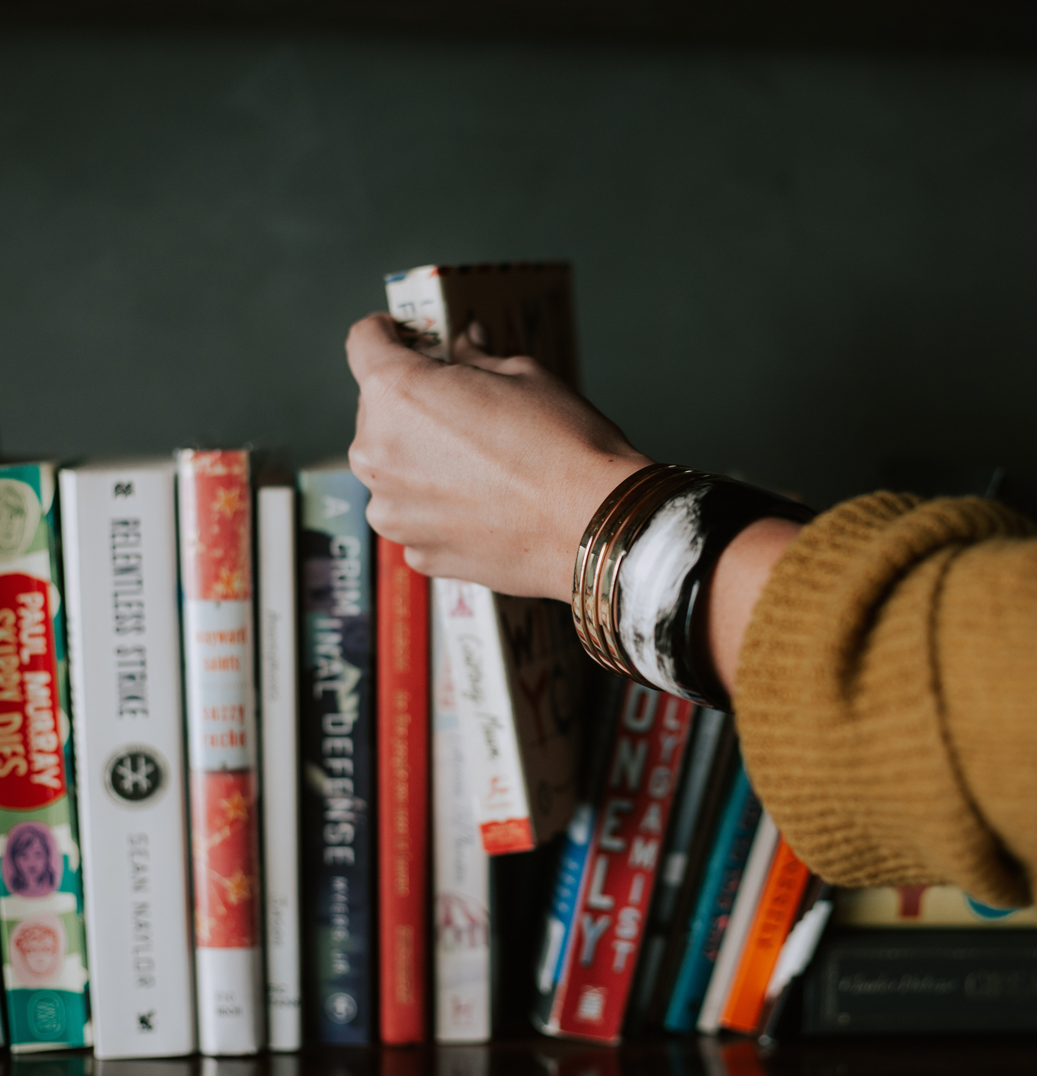 books on shelf