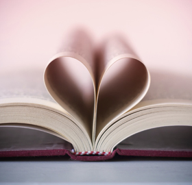 book with heart made out of its pages