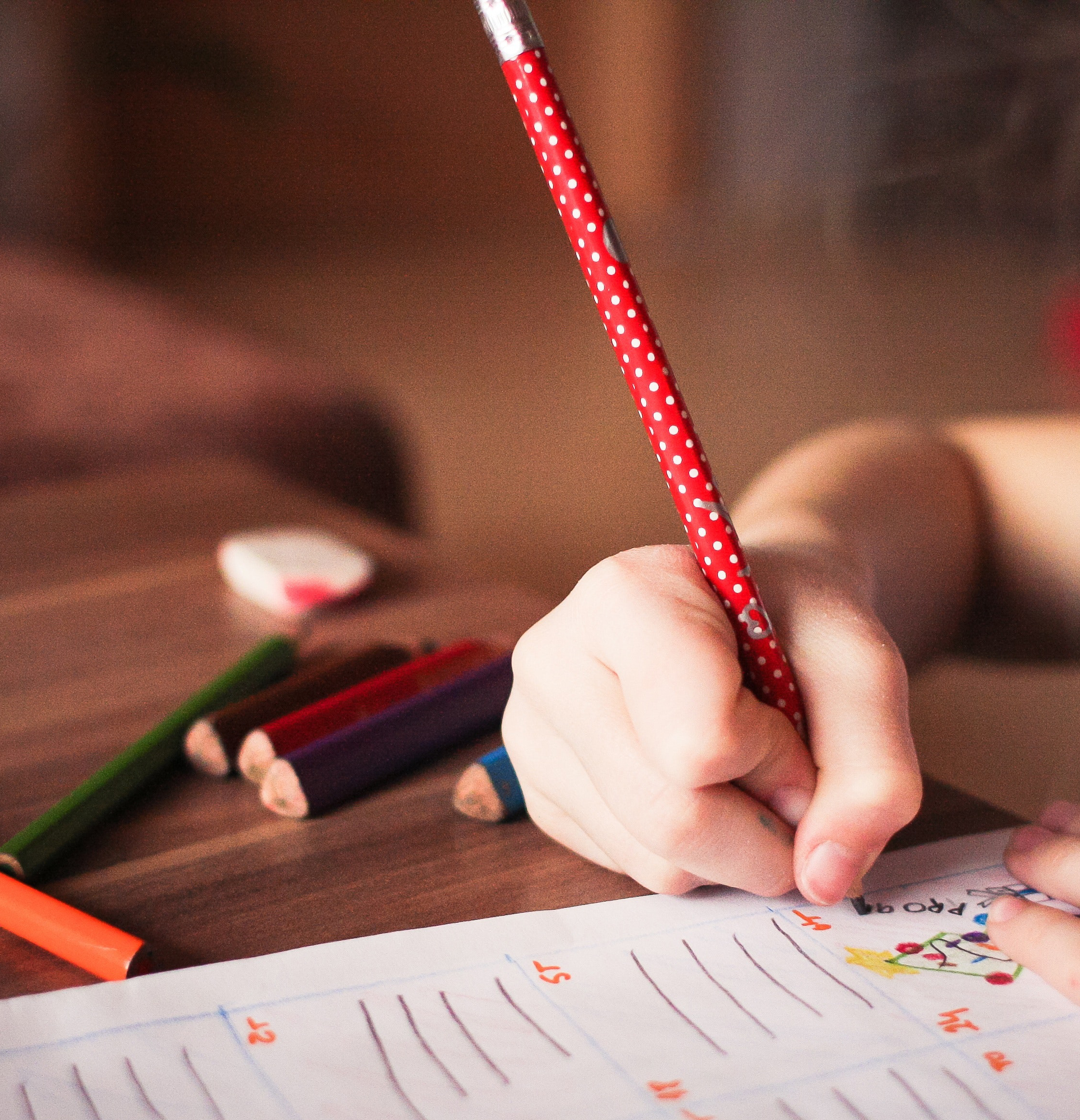 child writing