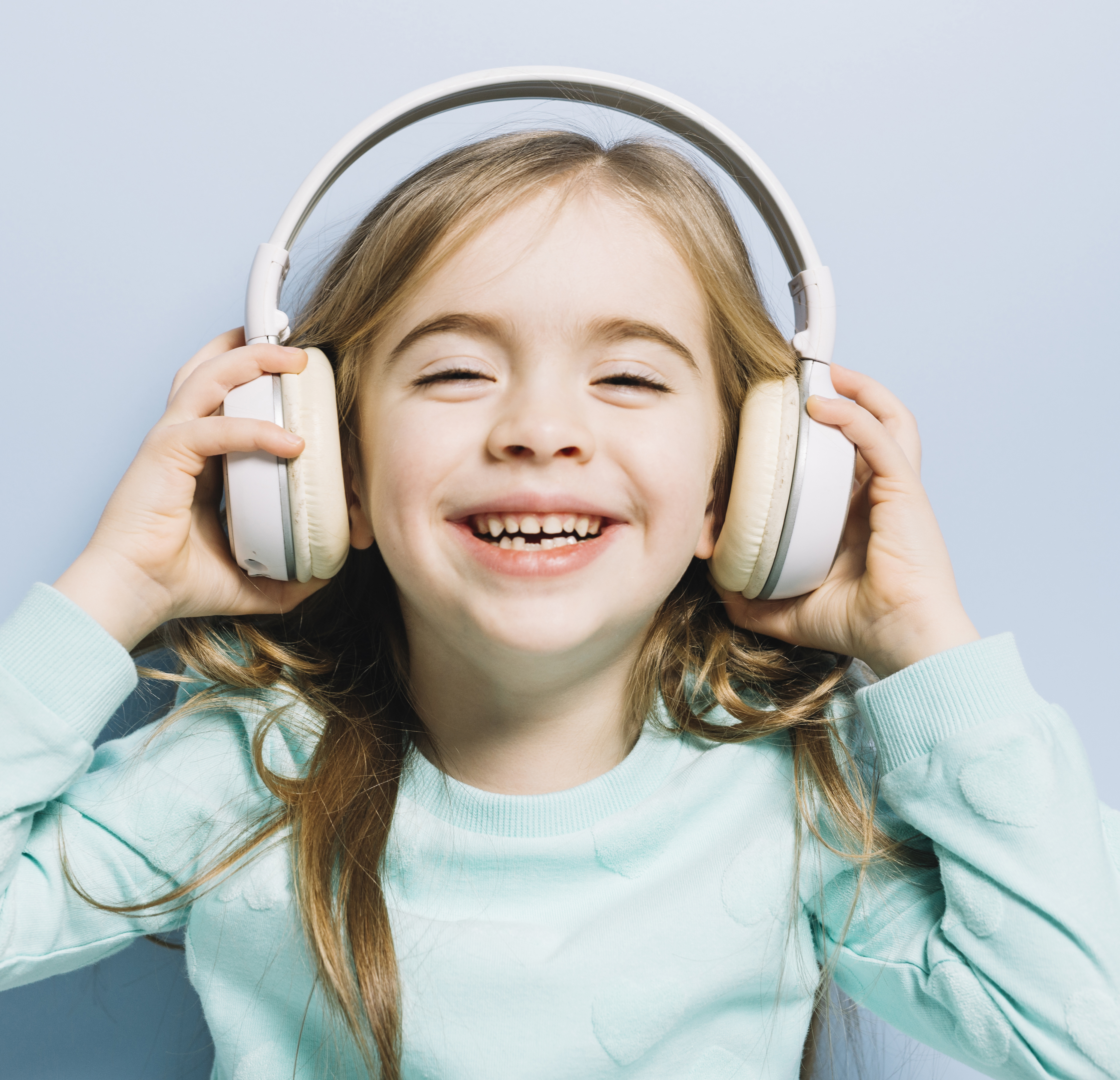 Child listening to music