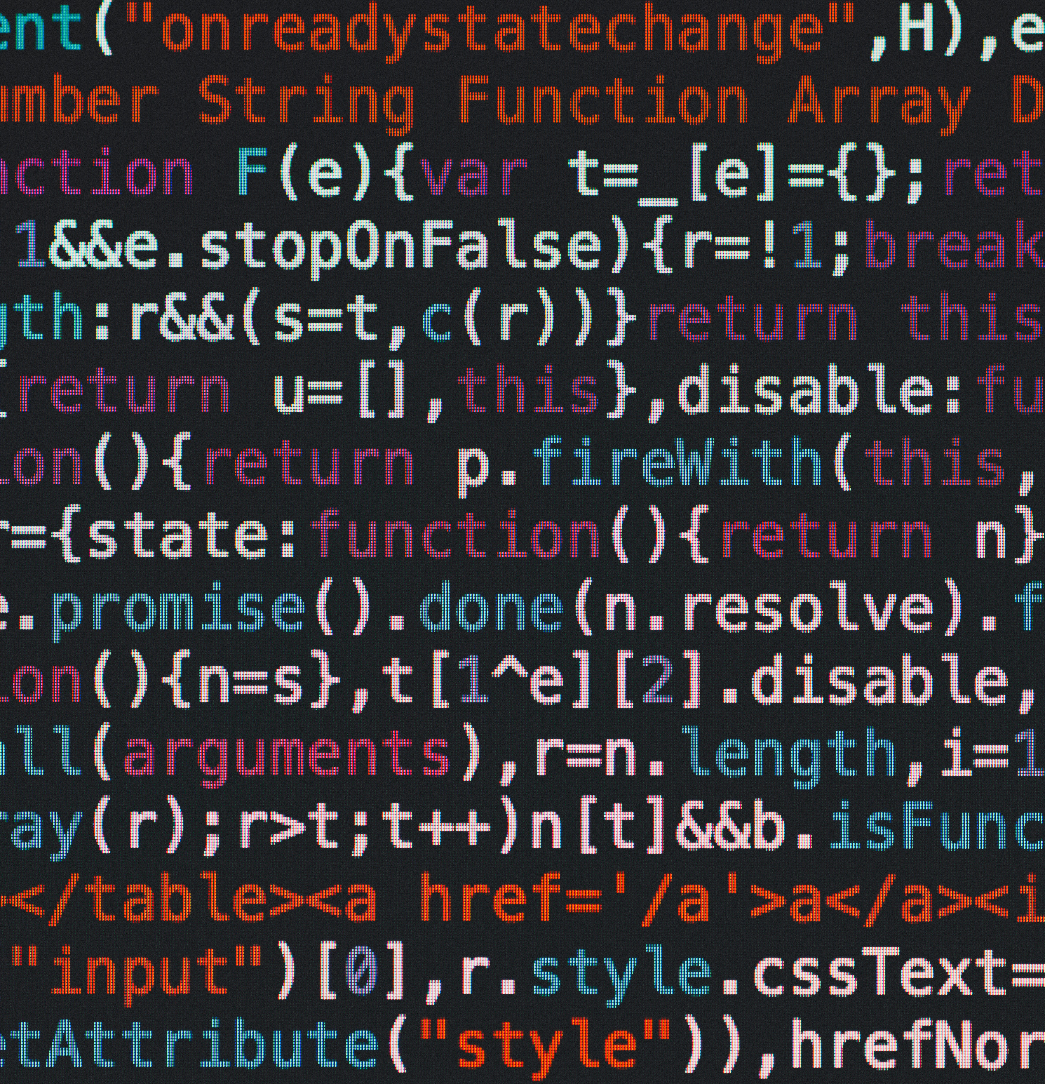 coding language on a black screen