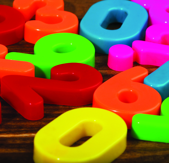 colourful plastic numbers