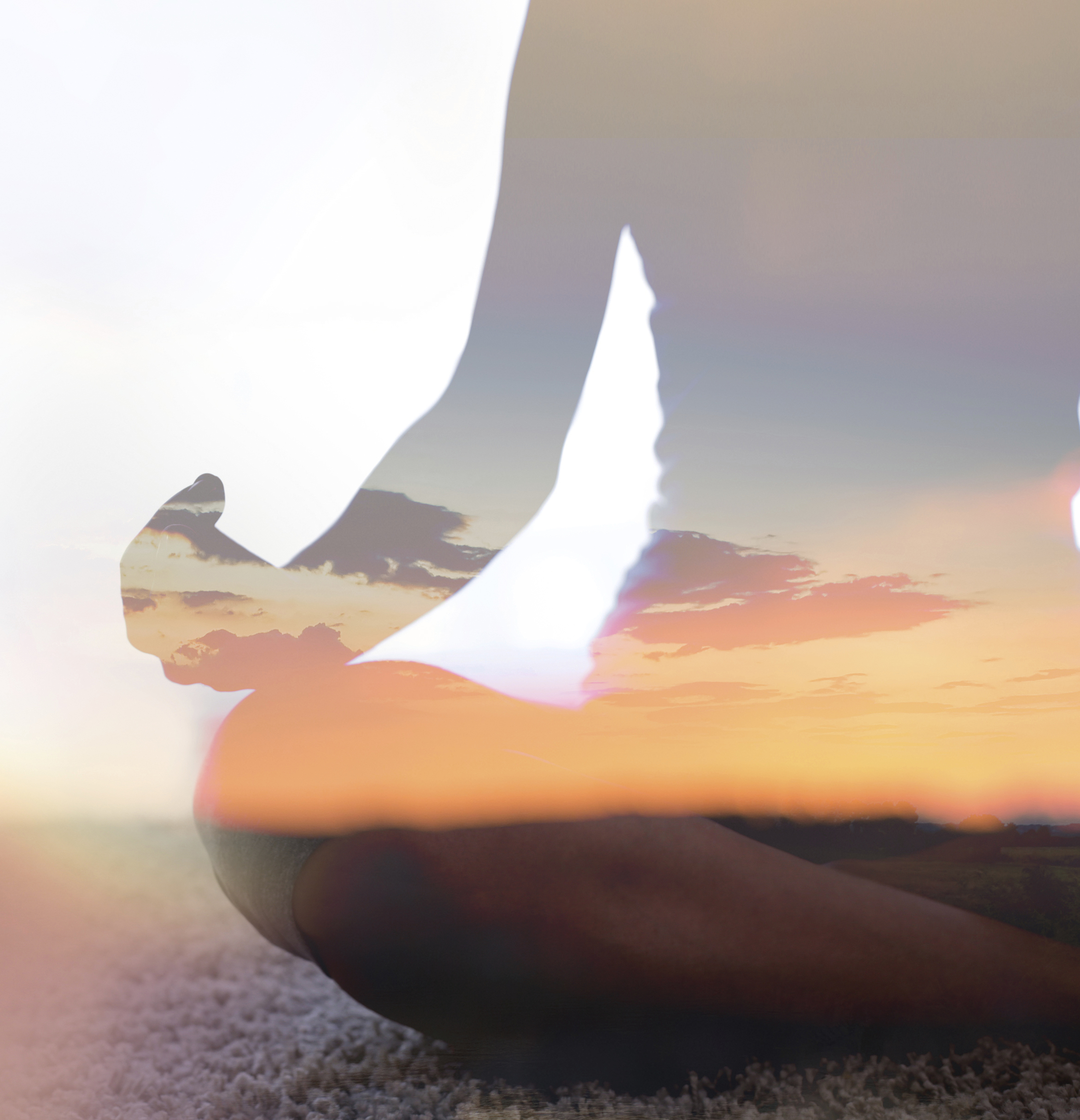 Silhouette of person seated on ground
