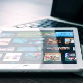 Photo of tablet with magazine app open