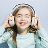 Child listening to music