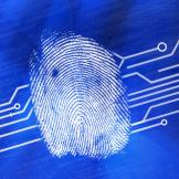 A finger print over a circuit board