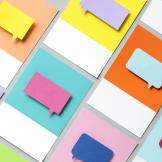 post-it notes, conversation