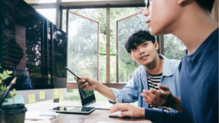 two teens coding