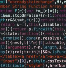 coding language on a black screen